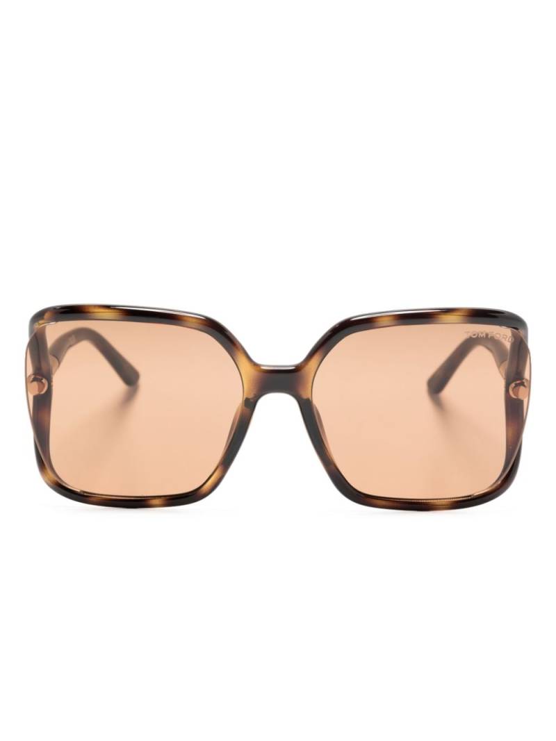 TOM FORD Eyewear tortoiseshell oversize-frame sunglasses - Brown von TOM FORD Eyewear