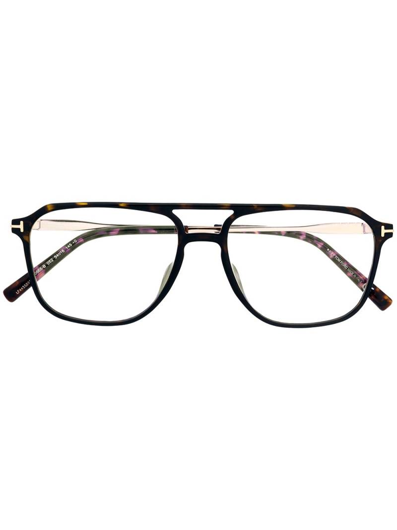 TOM FORD Eyewear tortoiseshell pilot-frame glasses - Brown von TOM FORD Eyewear