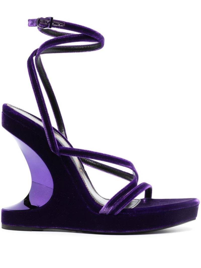 TOM FORD 130mm wedge velvet sandals - Purple von TOM FORD