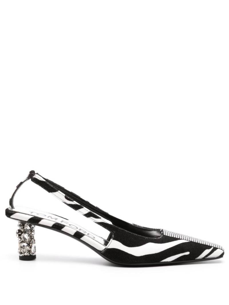 TOM FORD 70mm zebra-print slingback pumps - Black von TOM FORD