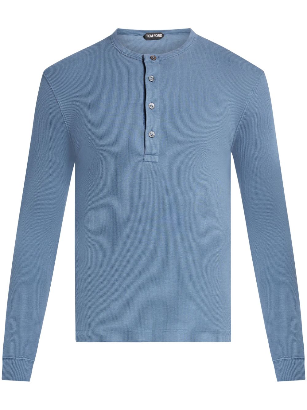 TOM FORD Henley knitted top - Blue von TOM FORD