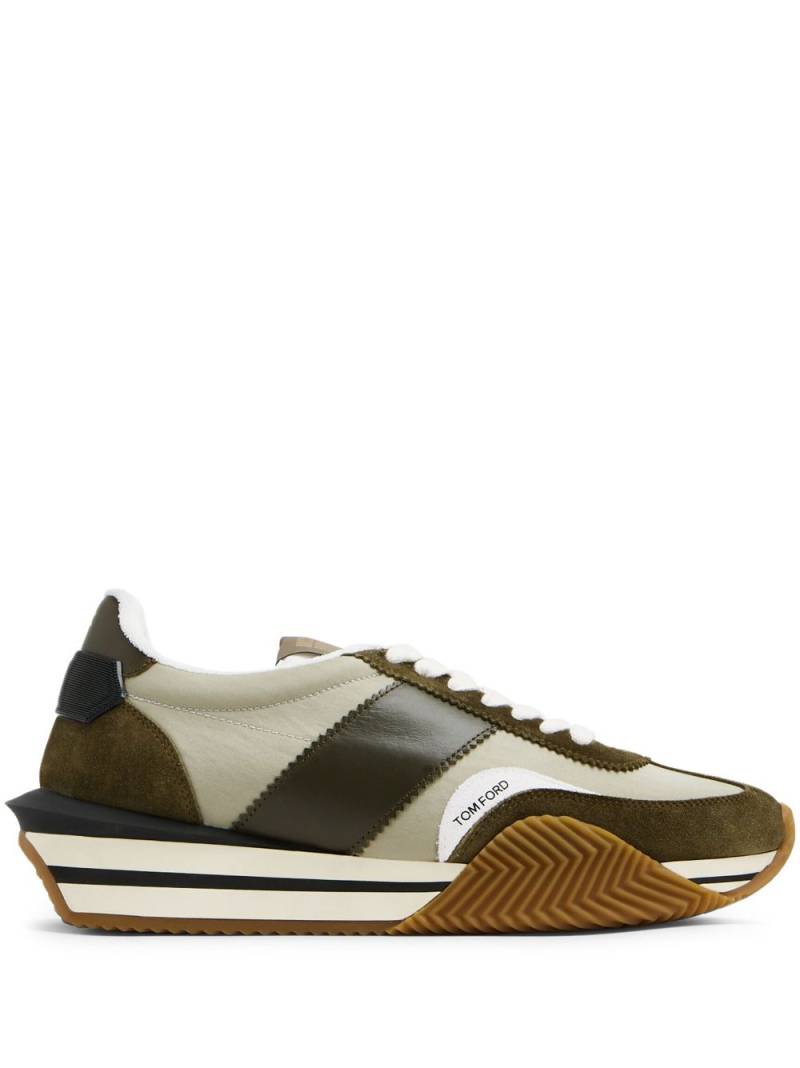 TOM FORD James lace-up suede sneakers - Neutrals von TOM FORD