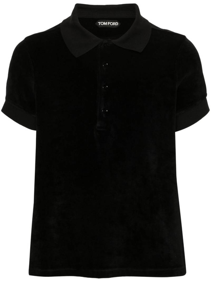 TOM FORD logo-embroidered polo shirt - Black von TOM FORD