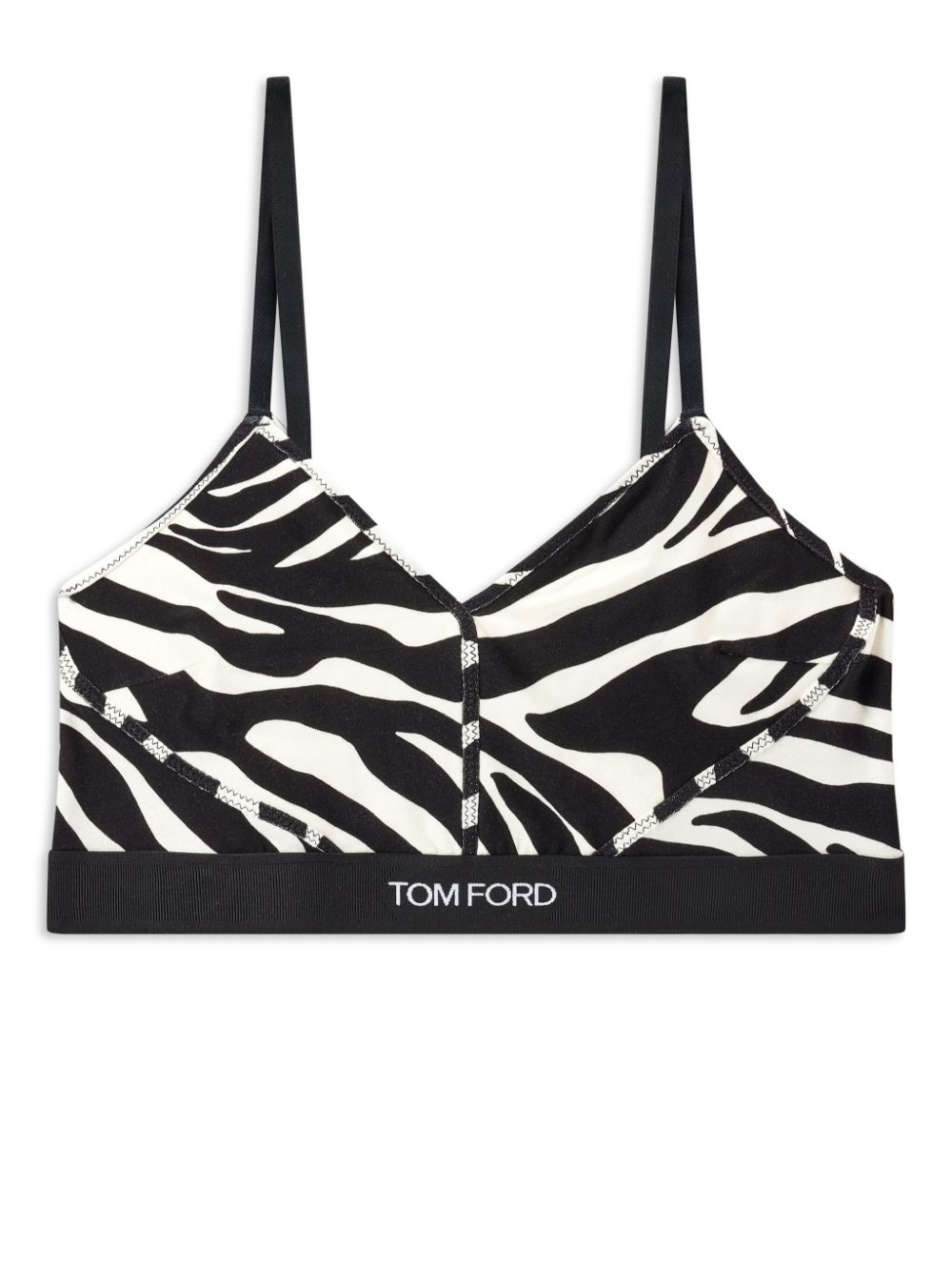 TOM FORD Optical Zebra Print modal signature bralette - White von TOM FORD