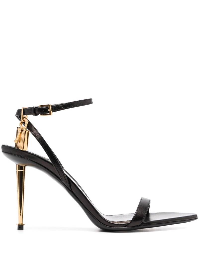 TOM FORD Padlock 85mm leather sandals - Black von TOM FORD