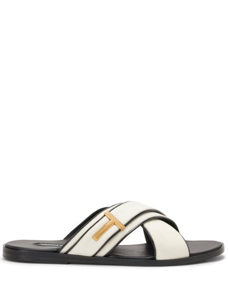 TOM FORD Preston leather sandals - White von TOM FORD