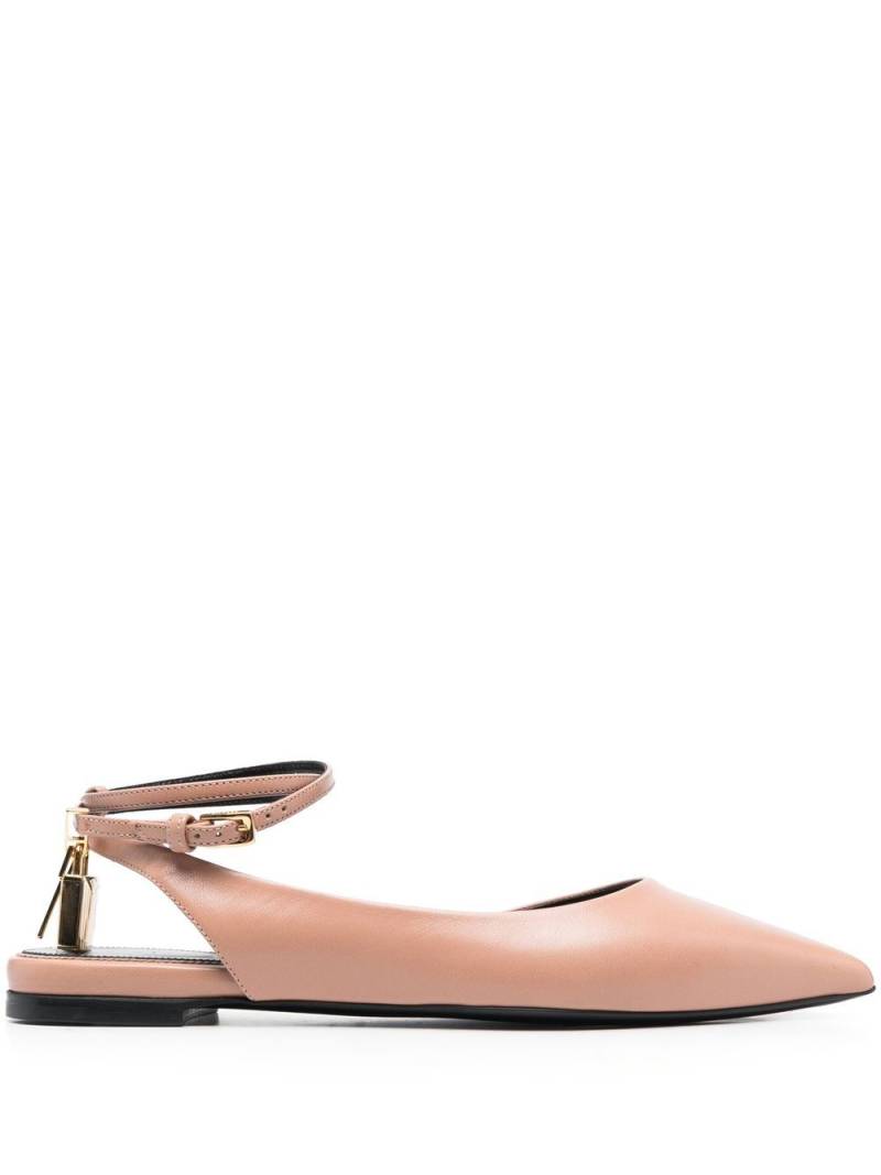 TOM FORD Shiny Kid Slingback ballerina shoes - Neutrals von TOM FORD