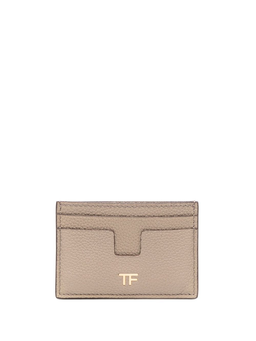 TOM FORD TF-plaque leather cardholder - Neutrals von TOM FORD