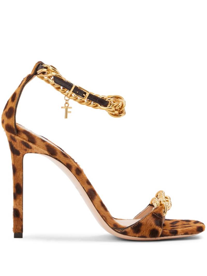 TOM FORD Zenith 105mm calf-hair sandals - Brown von TOM FORD