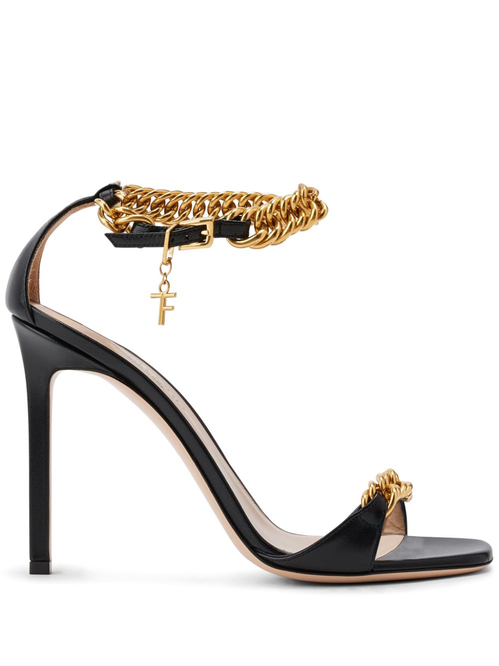 TOM FORD Zenith 105mm chain-link sandals - Black von TOM FORD