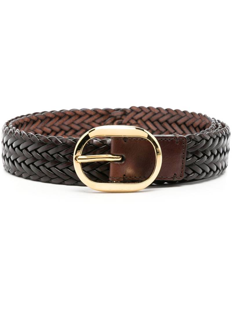 TOM FORD buckle-fastening woven leather belt - Brown von TOM FORD