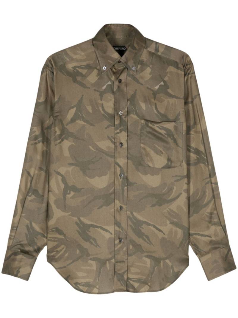 TOM FORD camouflage-print twill shirt - Green von TOM FORD