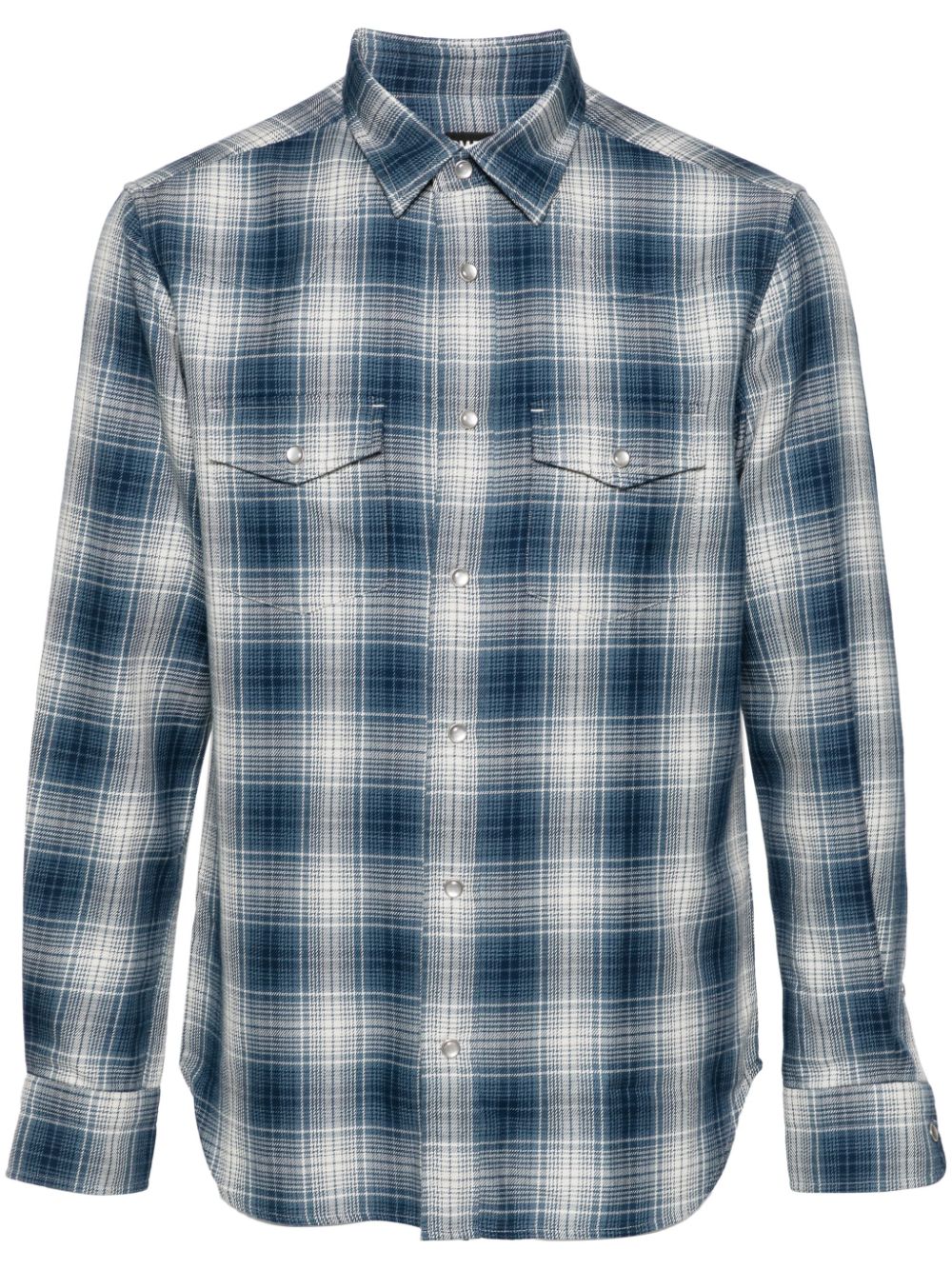 TOM FORD checked cotton shirt - Blue von TOM FORD