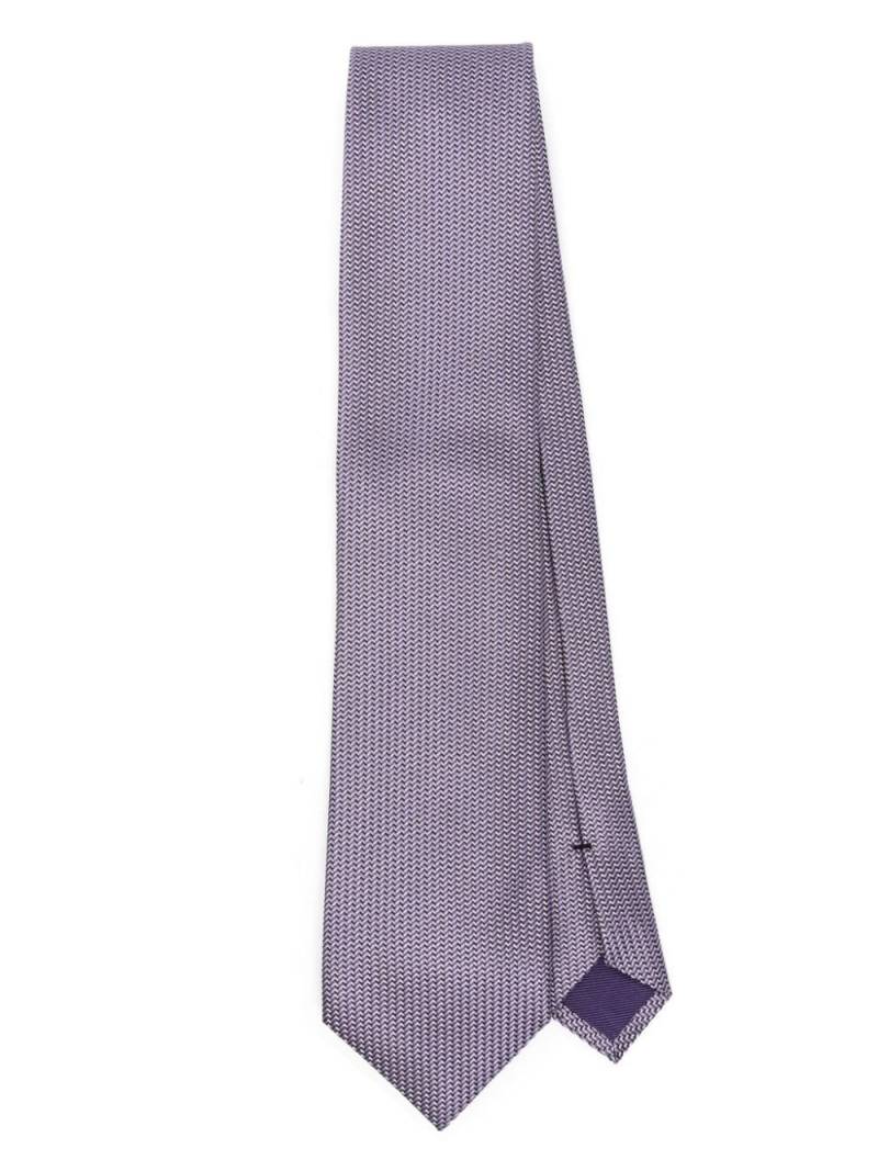 TOM FORD chevron jacquard tie - Purple von TOM FORD