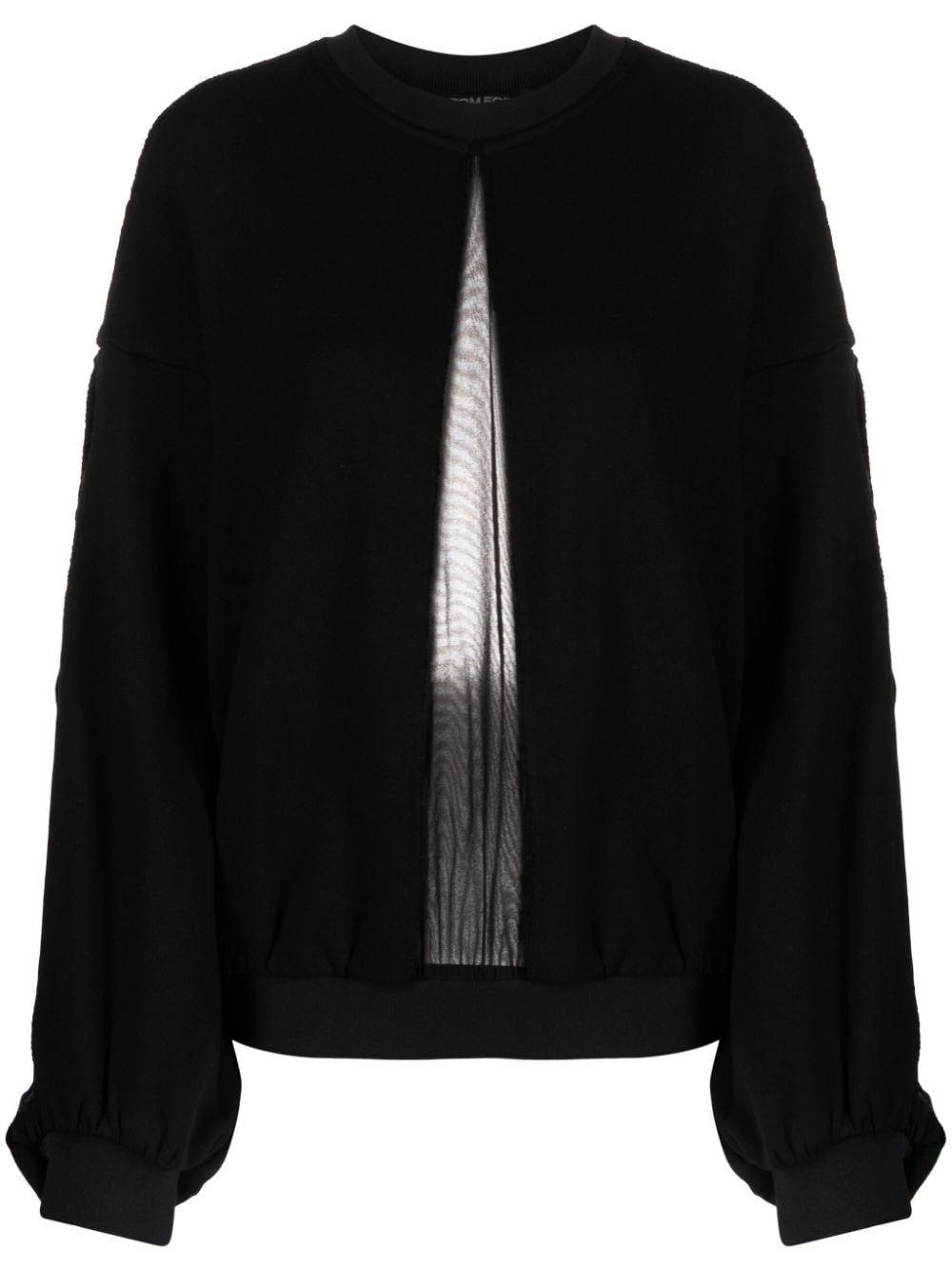 TOM FORD chiffon-panel cotton sweatshirt - Black von TOM FORD