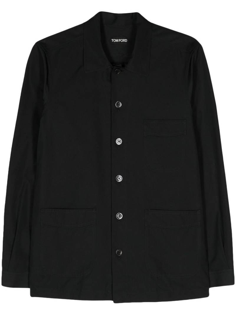 TOM FORD classic-collar cotton-blend shirt - Black von TOM FORD