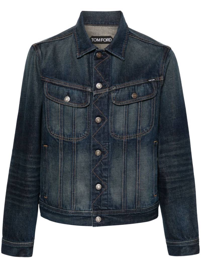 TOM FORD contrast-stitching denim jacket - Blue von TOM FORD