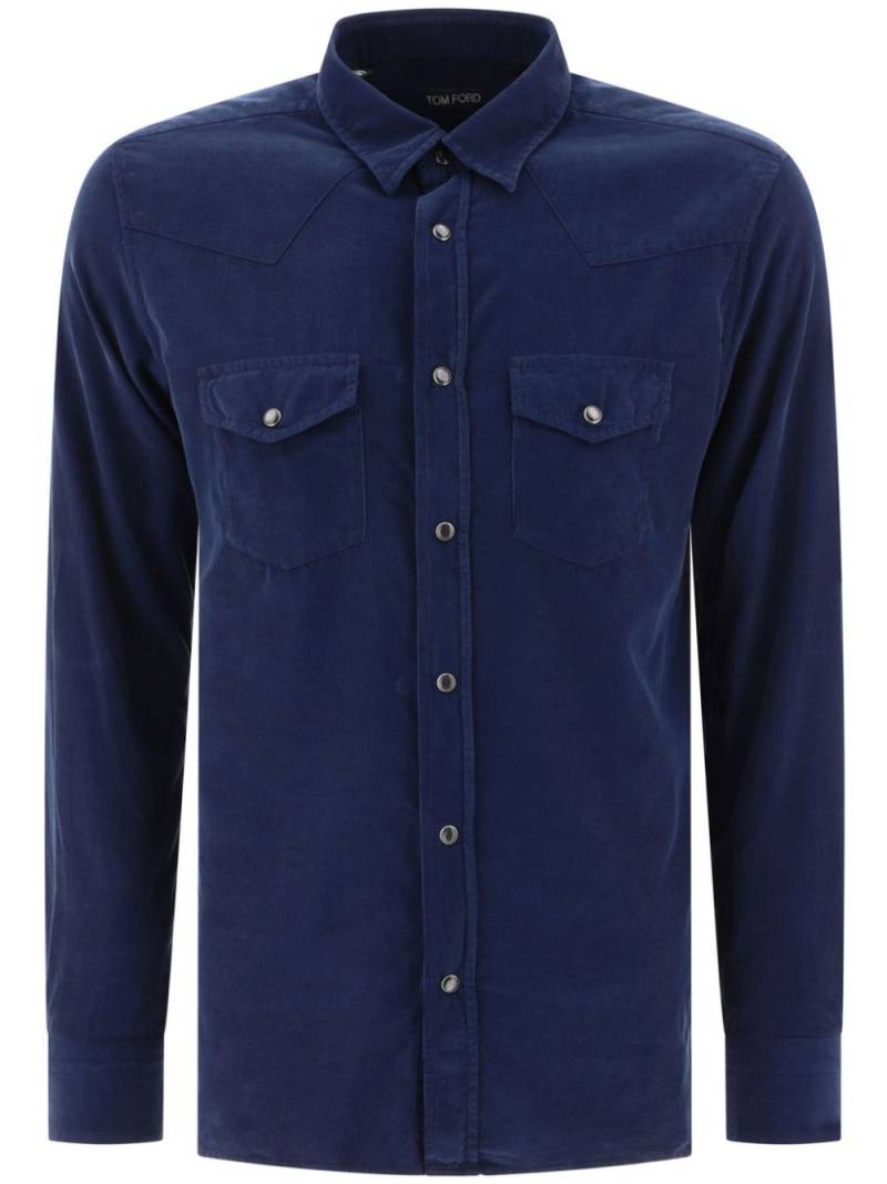 TOM FORD cotton corduroy shirt - Blue von TOM FORD