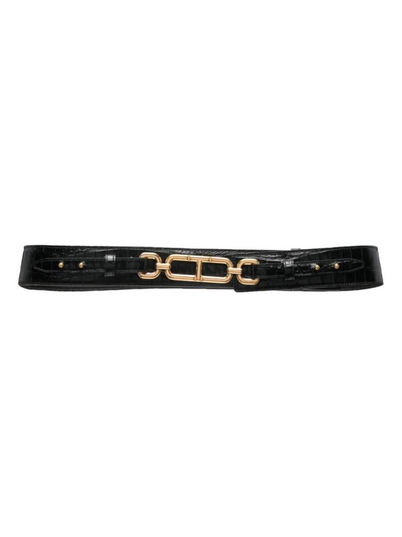 TOM FORD crocodile-effect leather belt - Black von TOM FORD