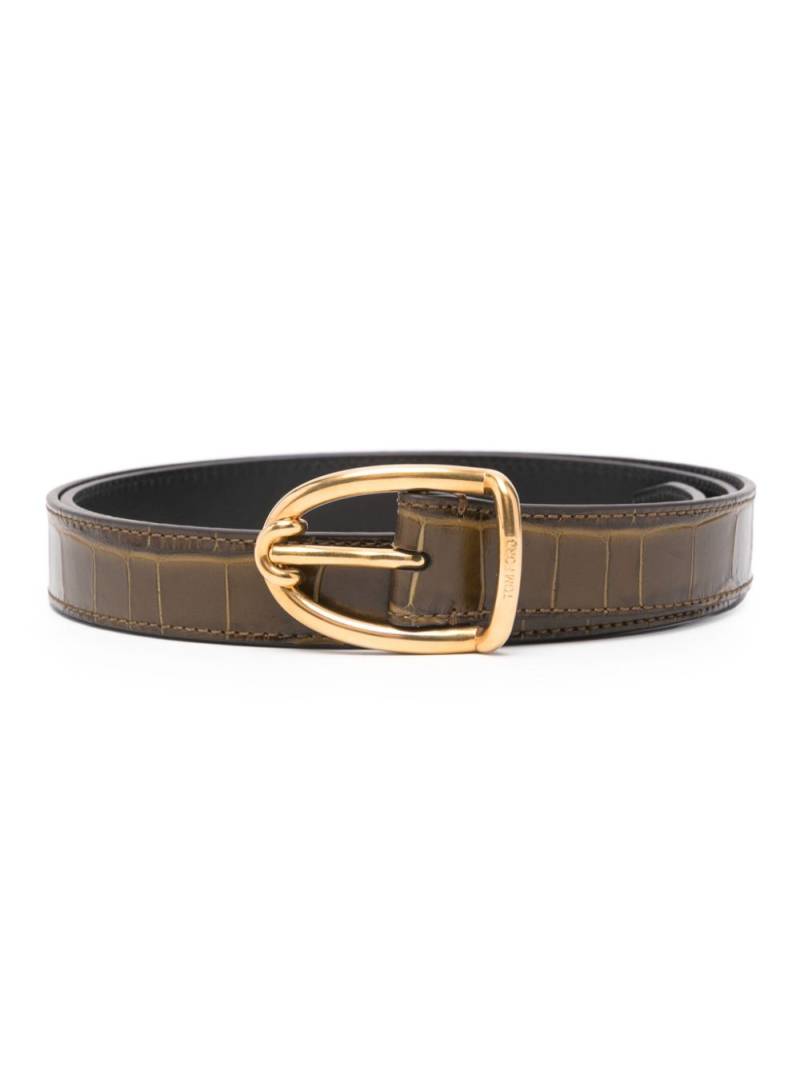 TOM FORD crocodile-embossed belt - Green von TOM FORD