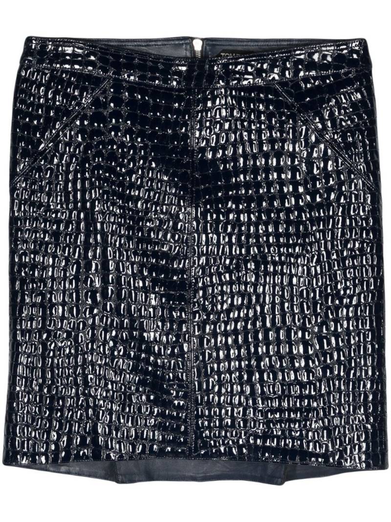 TOM FORD crocodile-embossed leather miniskirt - Blue von TOM FORD