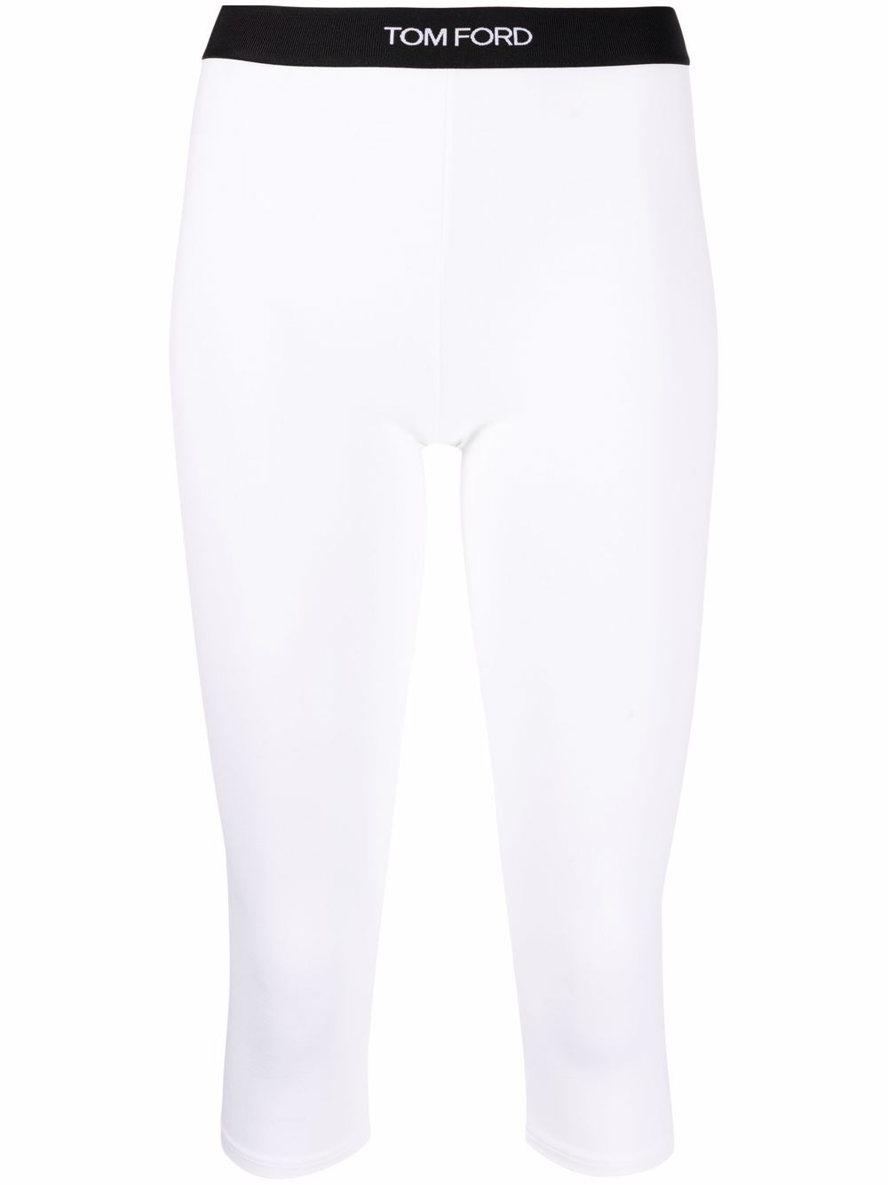 TOM FORD cropped logo-waistband leggings - White von TOM FORD