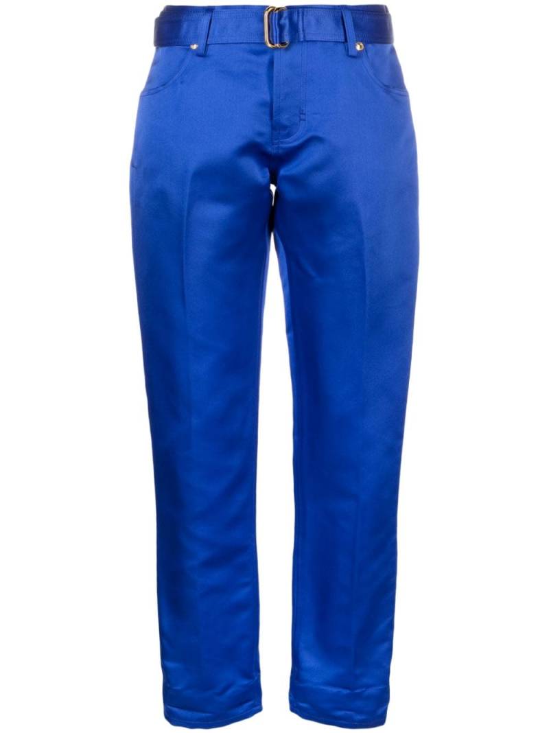 TOM FORD cropped silk satin trousers - Blue von TOM FORD