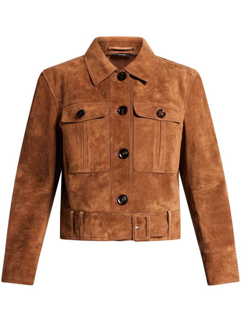 TOM FORD cropped suede jacket - Brown von TOM FORD