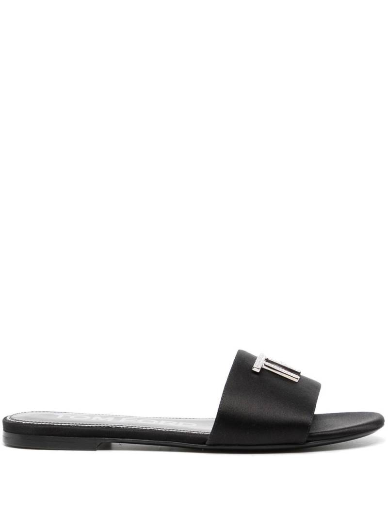 TOM FORD crystal-embellished logo slides - Black von TOM FORD