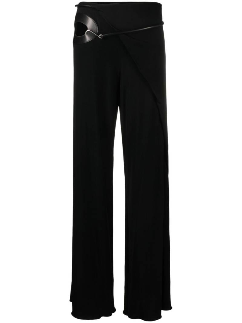 TOM FORD cut-out wide-leg silk trousers - Black von TOM FORD