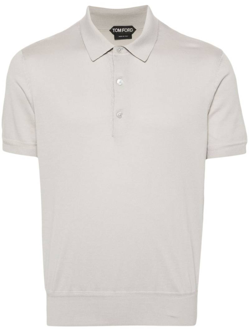 TOM FORD fine-knit polo shirt - Grey von TOM FORD