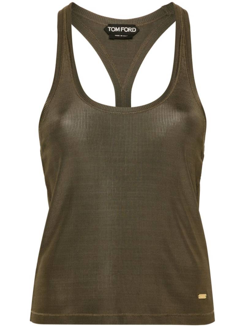 TOM FORD fine-ribbed tank top - Green von TOM FORD