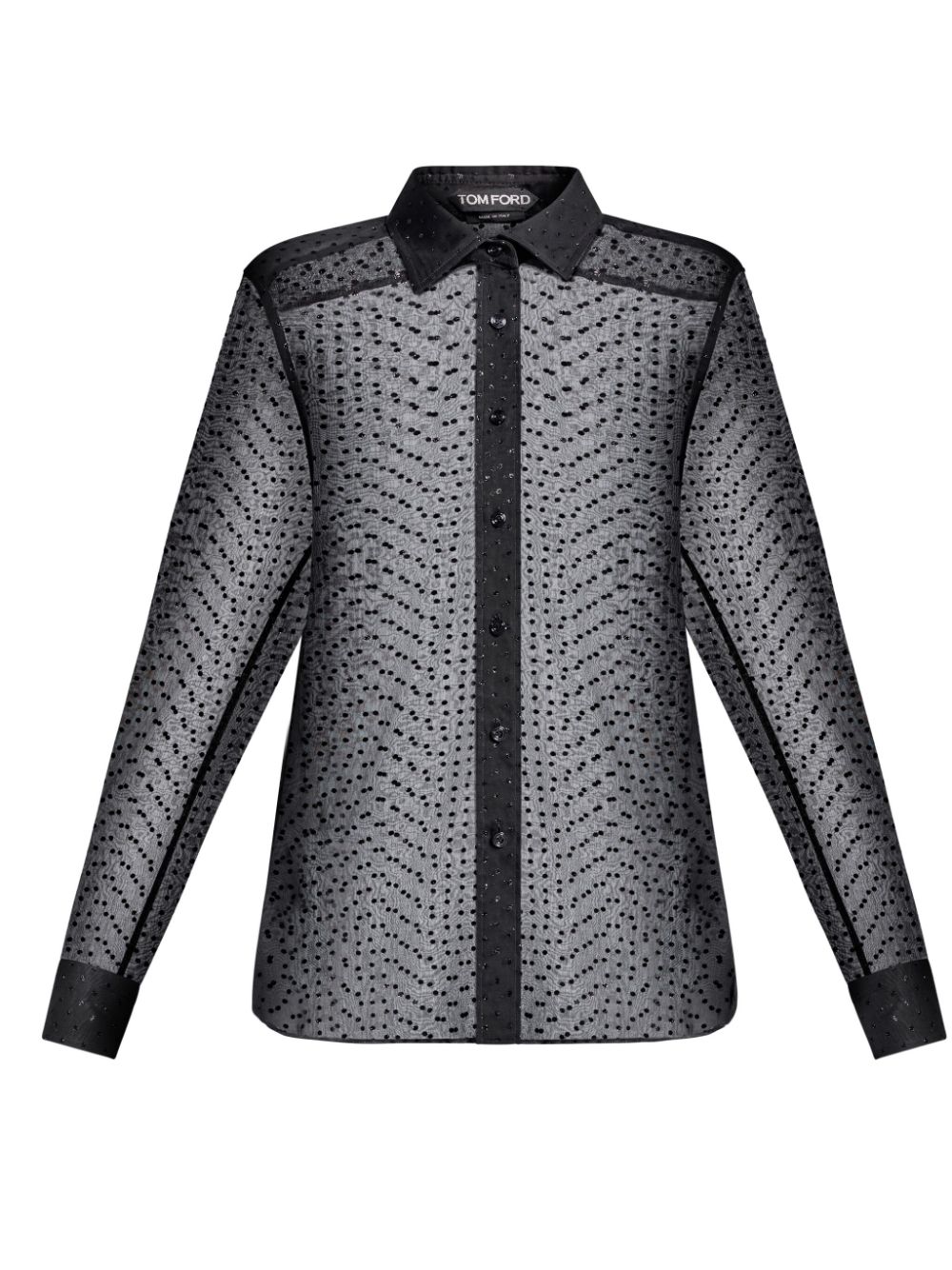 TOM FORD flocked polka dots shirt - Black von TOM FORD