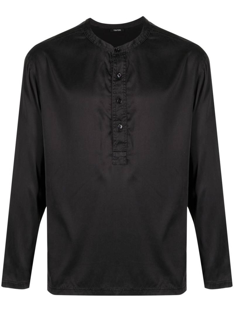 TOM FORD half-button silk-blend shirt - Black von TOM FORD