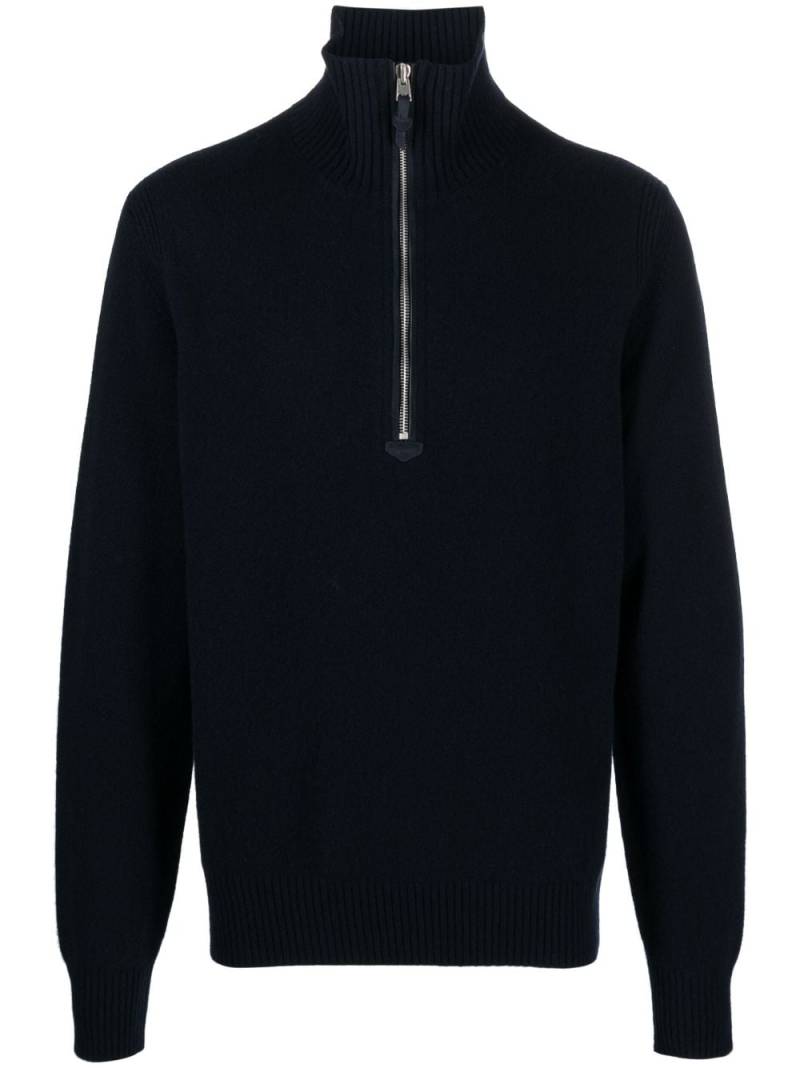 TOM FORD half-zip knitted jumper - Blue von TOM FORD