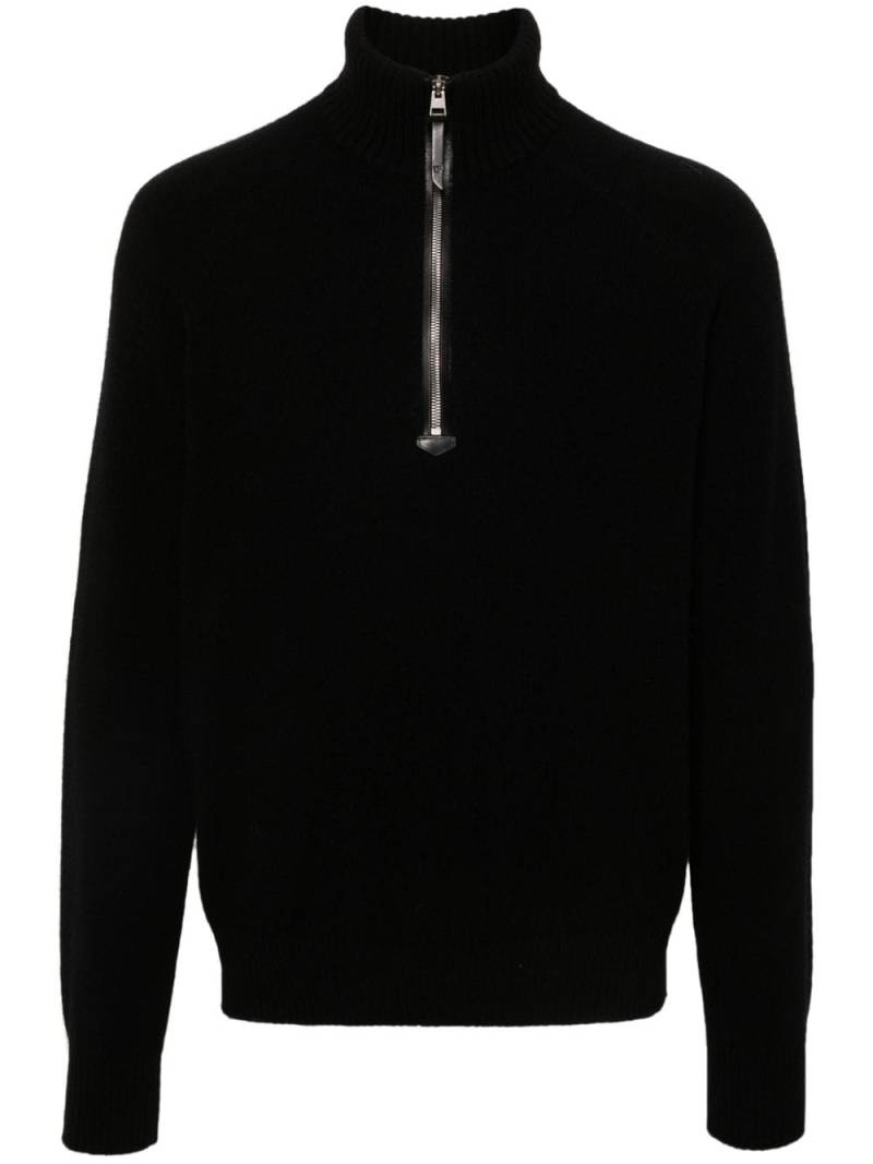 TOM FORD half-zip wool blend jumper - Black von TOM FORD