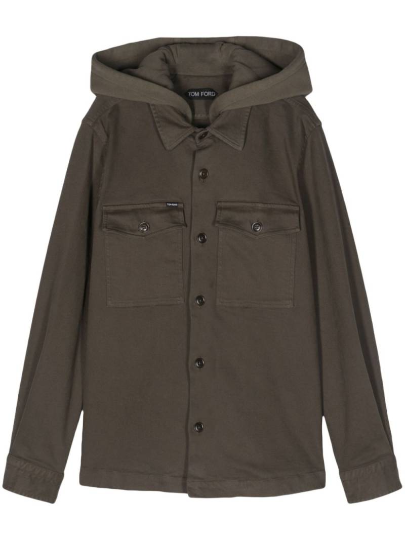 TOM FORD hooded twill shirt jacket - Green von TOM FORD