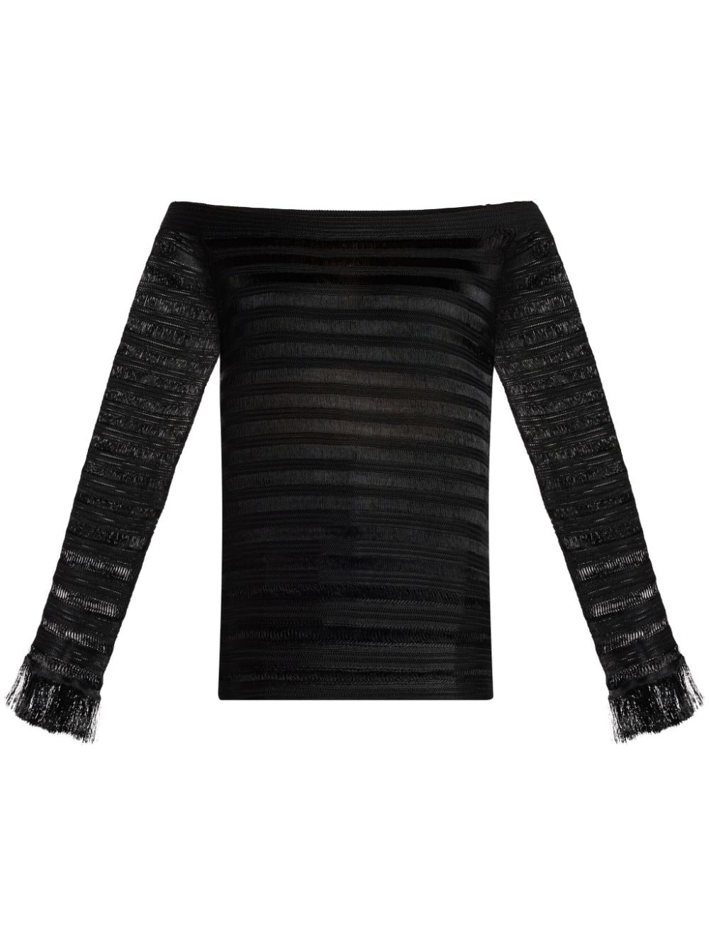 TOM FORD ladder-knit off-shoulder top - Black von TOM FORD