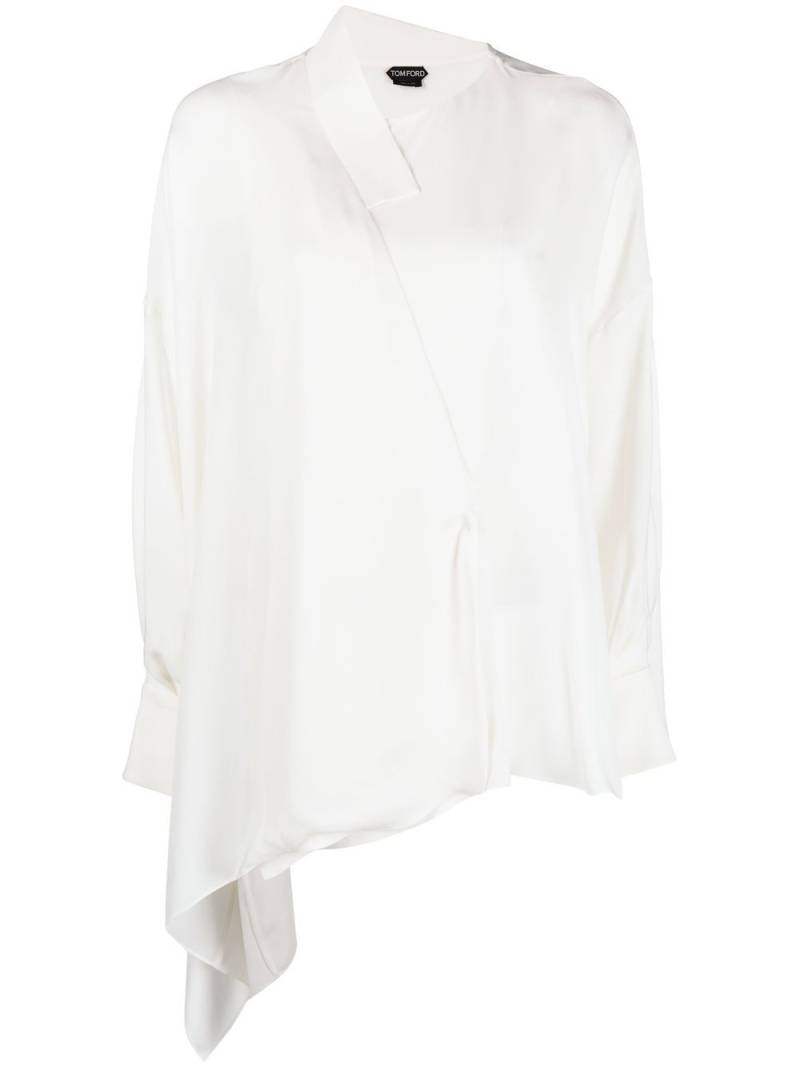 TOM FORD layered asymmetric silk shirt - Neutrals von TOM FORD