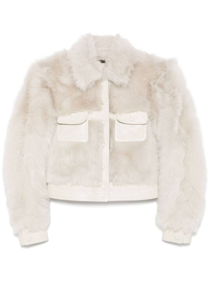 TOM FORD leather-trim shearling jacket - Grey von TOM FORD