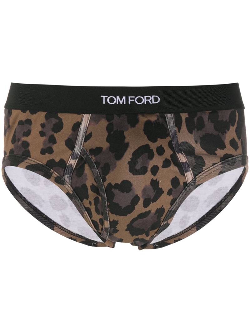 TOM FORD leopard cotton briefs - Brown von TOM FORD