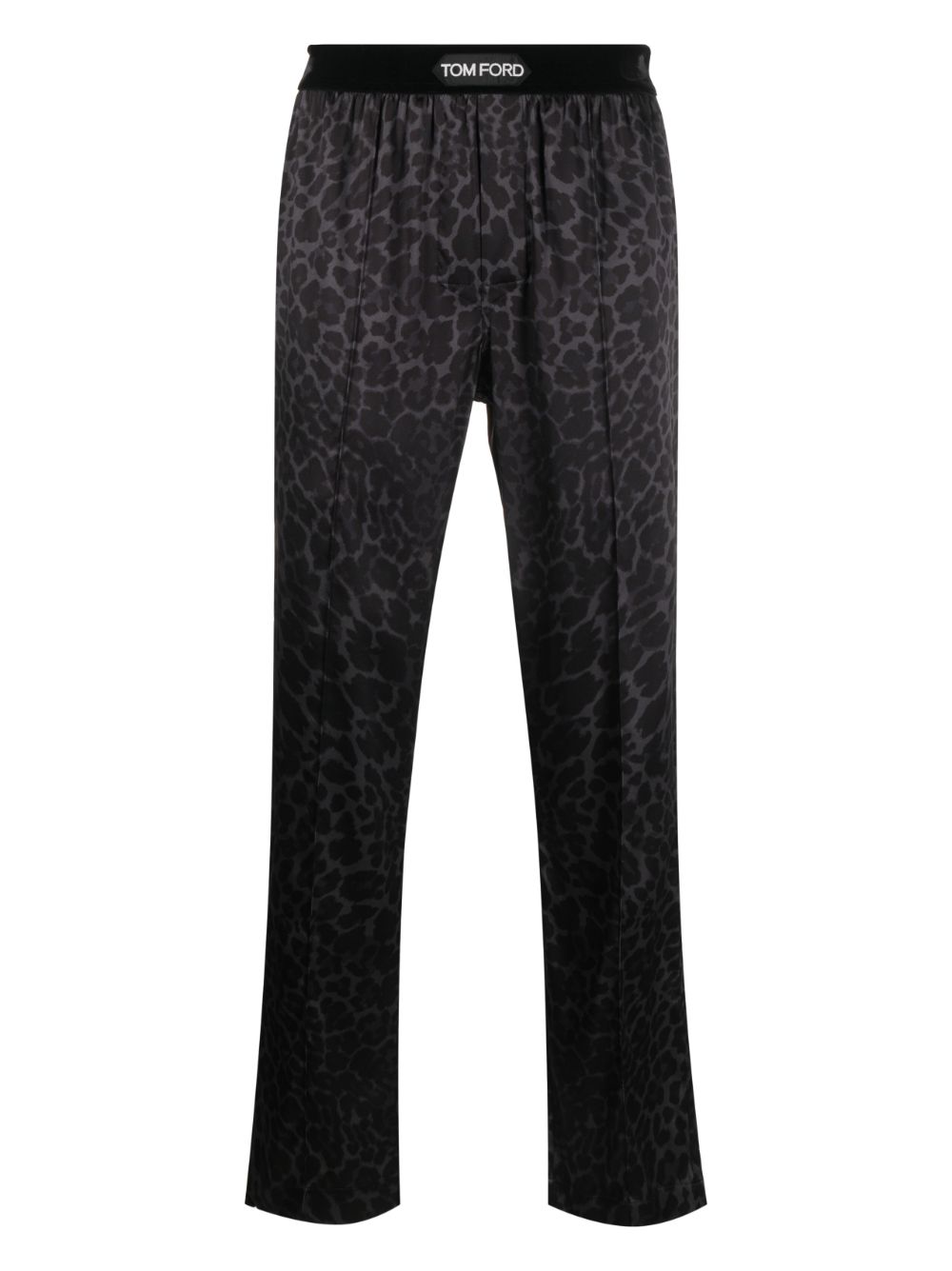 TOM FORD leopard-print silk-blend trousers - Black von TOM FORD