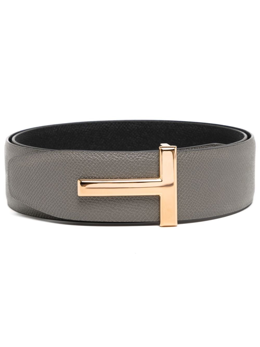 TOM FORD logo-buckle leather belt - Grey von TOM FORD