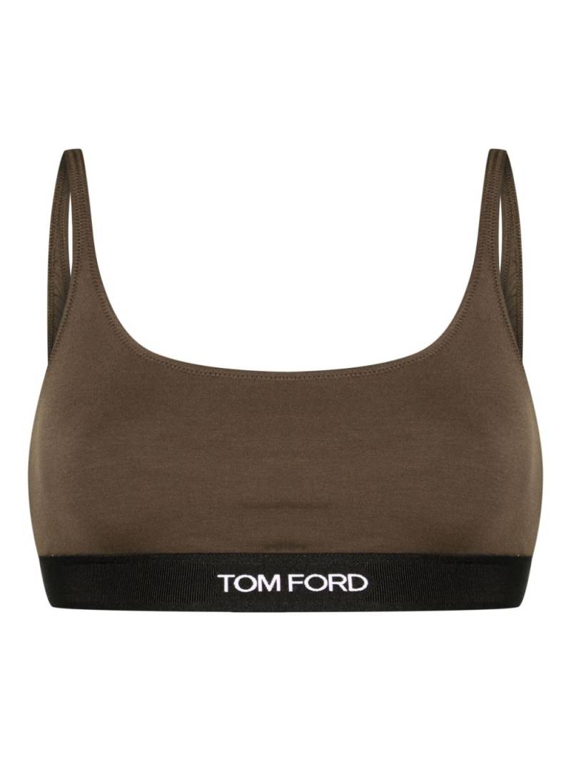 TOM FORD logo-jacquard bralette - Green von TOM FORD