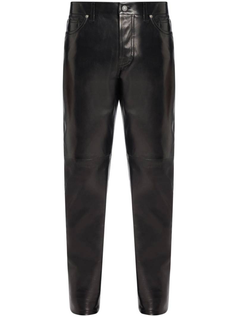 TOM FORD logo-patch patent leather jeans - Black von TOM FORD