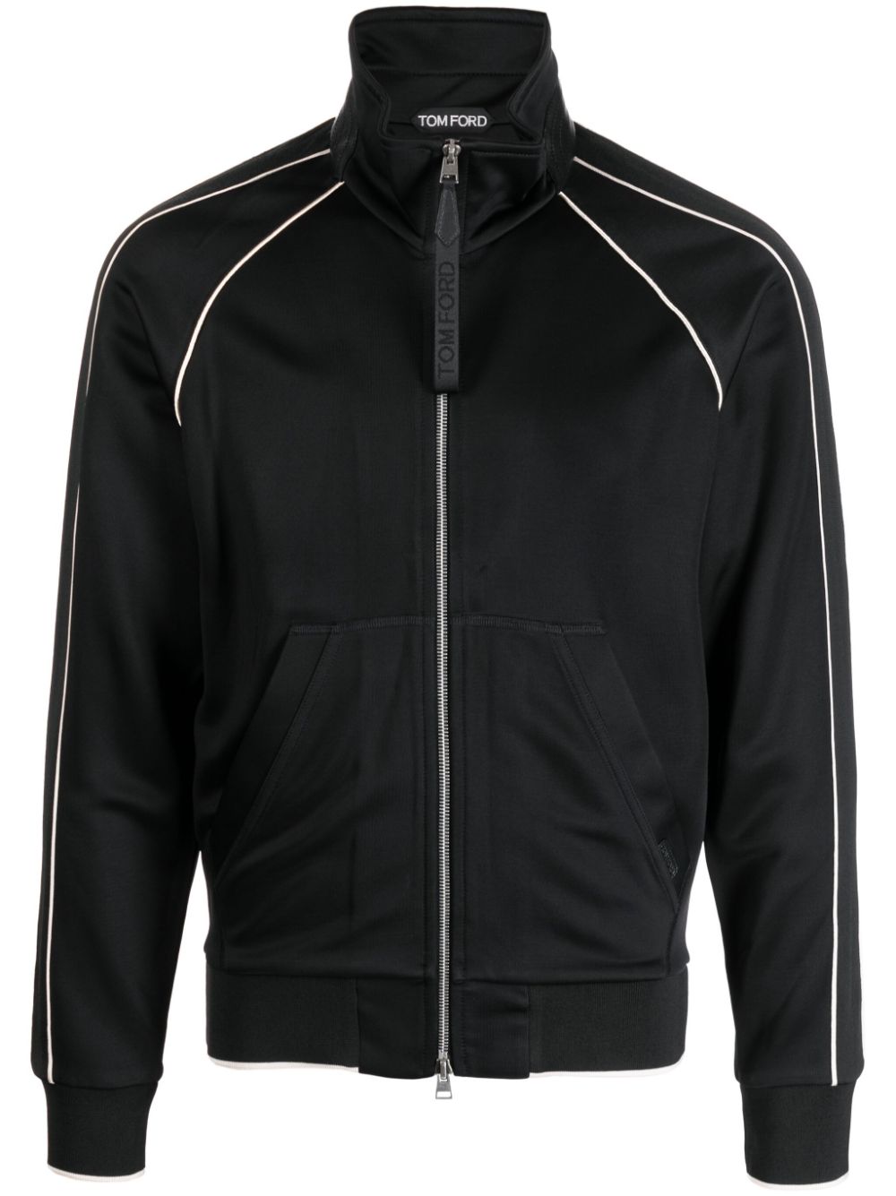 TOM FORD logo-patch zip-up jacket - Black von TOM FORD