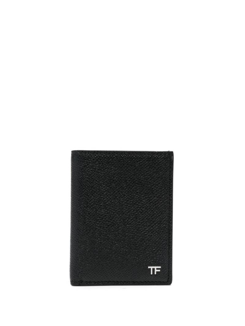 TOM FORD logo-plaque bi-fold leather wallet - Black von TOM FORD