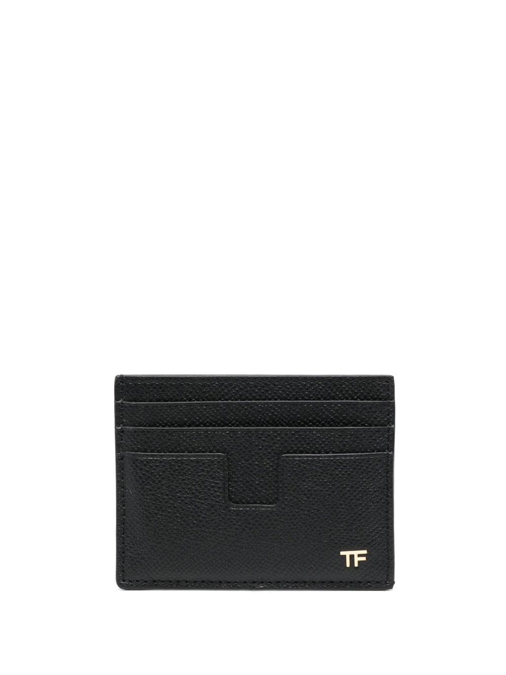 TOM FORD logo-plaque leather cardholder - Black von TOM FORD