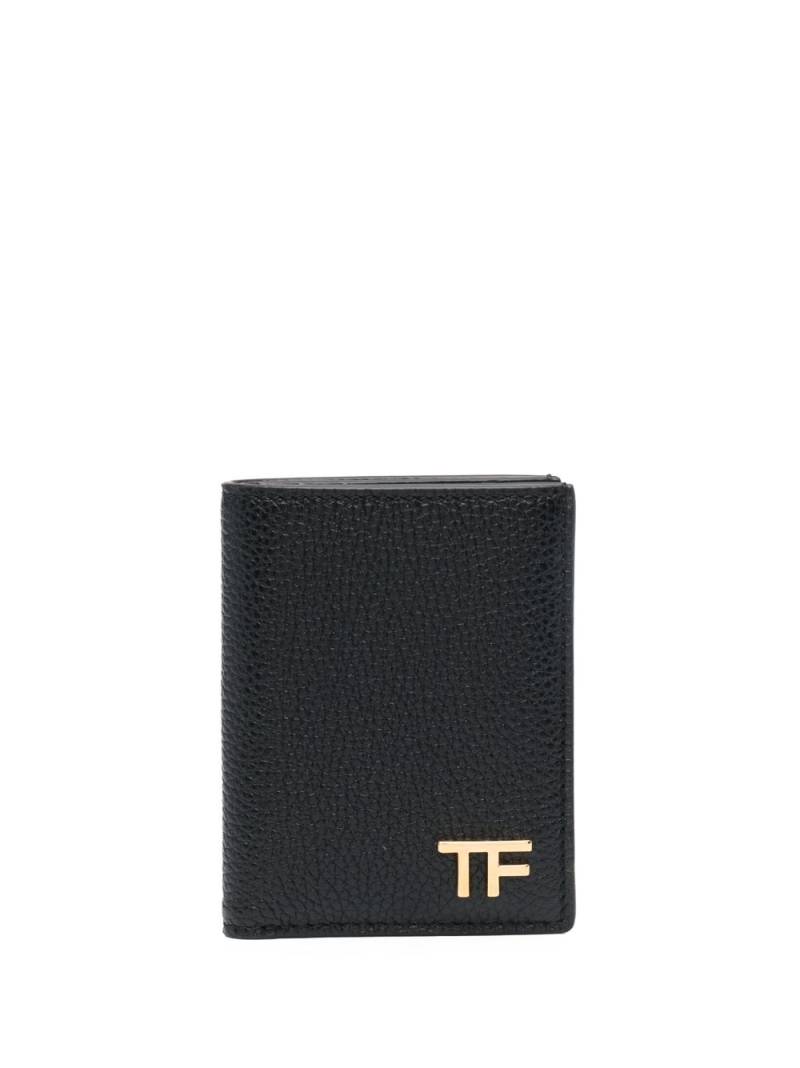 TOM FORD logo-plaque leather cardholder - Black von TOM FORD