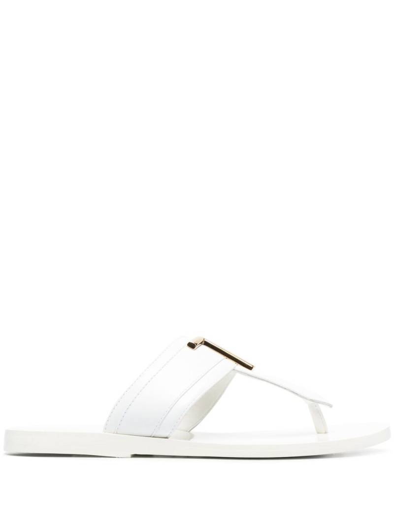 TOM FORD logo-plaque open-toe sandals - White von TOM FORD